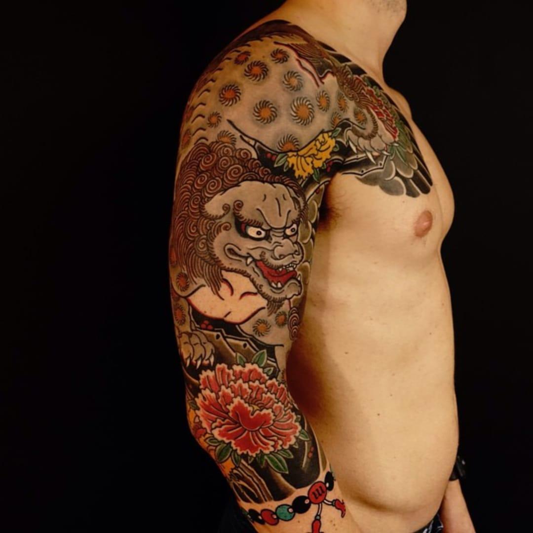 Foo Dogs — The Mythological Lions of Traditional Japanese Tattoos • Tattoodo