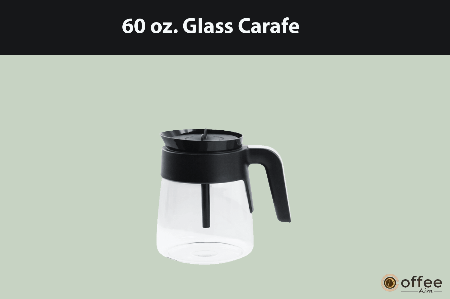 This image showcases the 60oz glass carafe included with the Ninja DualBrew Pro Specialty Coffee System, featured in the article "How to Use the Ninja DualBrew Pro Specialty Coffee System: Compatible with K-Cup Pods and 12-Cup Drip Coffee Brewing?."