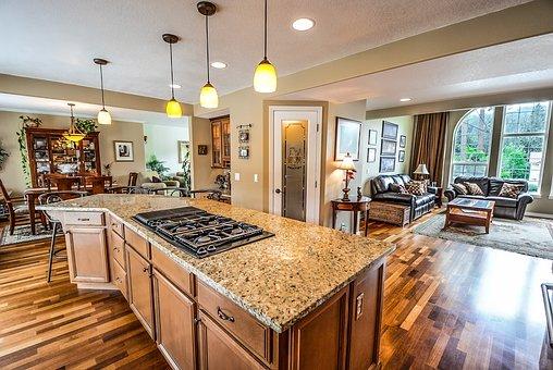 Kitchen, Home, Real Estate, Living Room