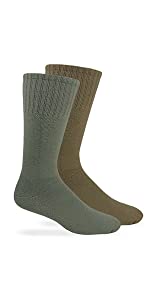 Jefferies Men's Military Rib Top Combat Crew Boot Socks 6 Pack