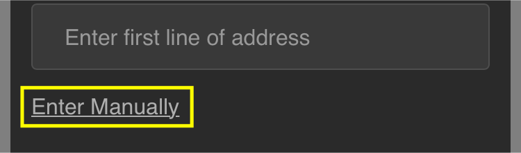 直接入力は「Enger Manually」というリンクを押します