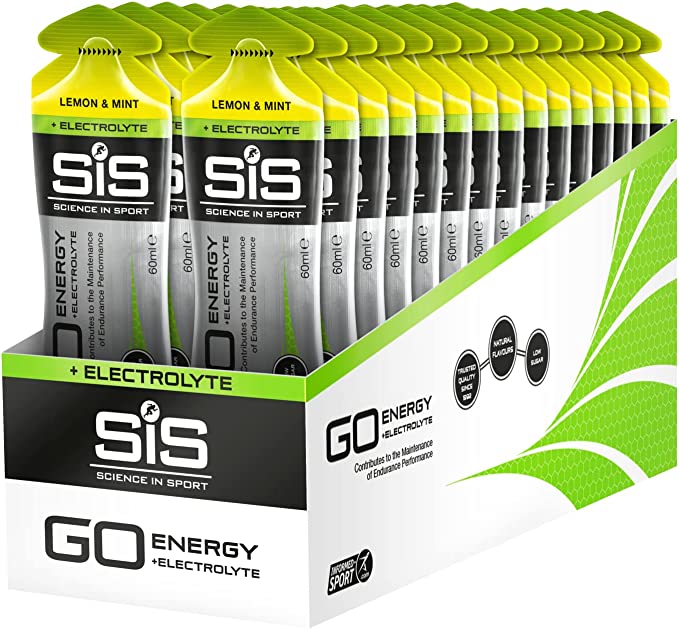 Science in Sport Energy Gel Pack, SIS Energy Gel + Electrolyte, 22g Fast Acting Carbs, Performance & Endurance Gels, Lemon & Mint Flavor - 2 Fl Oz (Pack of 30)