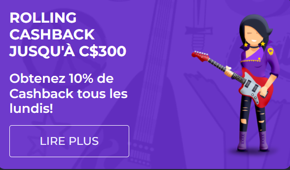 Cashback du lundi Rolling Slots Casino