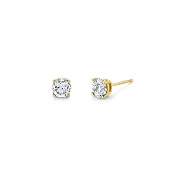 14k yellow gold lab-grown diamond earrings