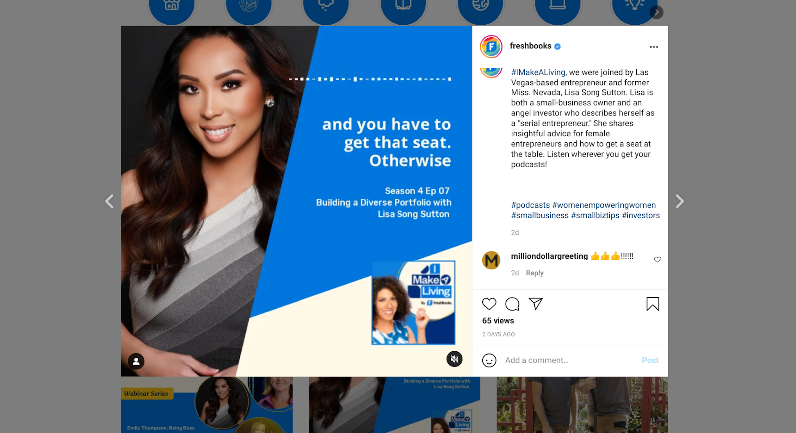 FreshBooks instagram account
