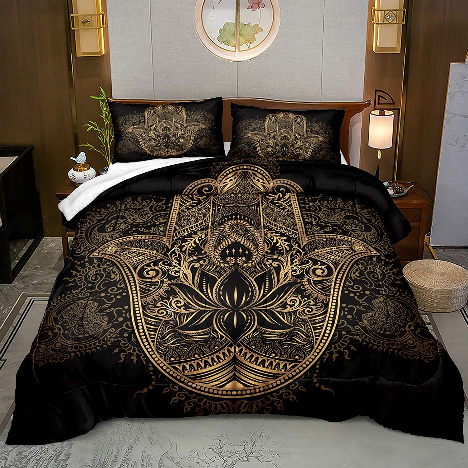 Luxurious Black and Gold Comforter Sets