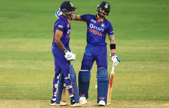 Cricket star Virat Kohli was "completely blown away" by Suryakumar Yadav's innings. Suryakumar Yadav's innings against Hong Kong