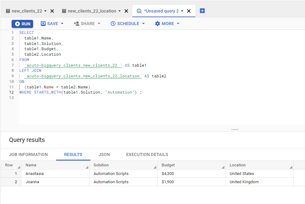 Using LEFT JOIN function together with WHERE and STRING_WITH