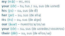 Adjetivos posesivos en inglés (shertonenglish.com) - Didactalia: material  educativo