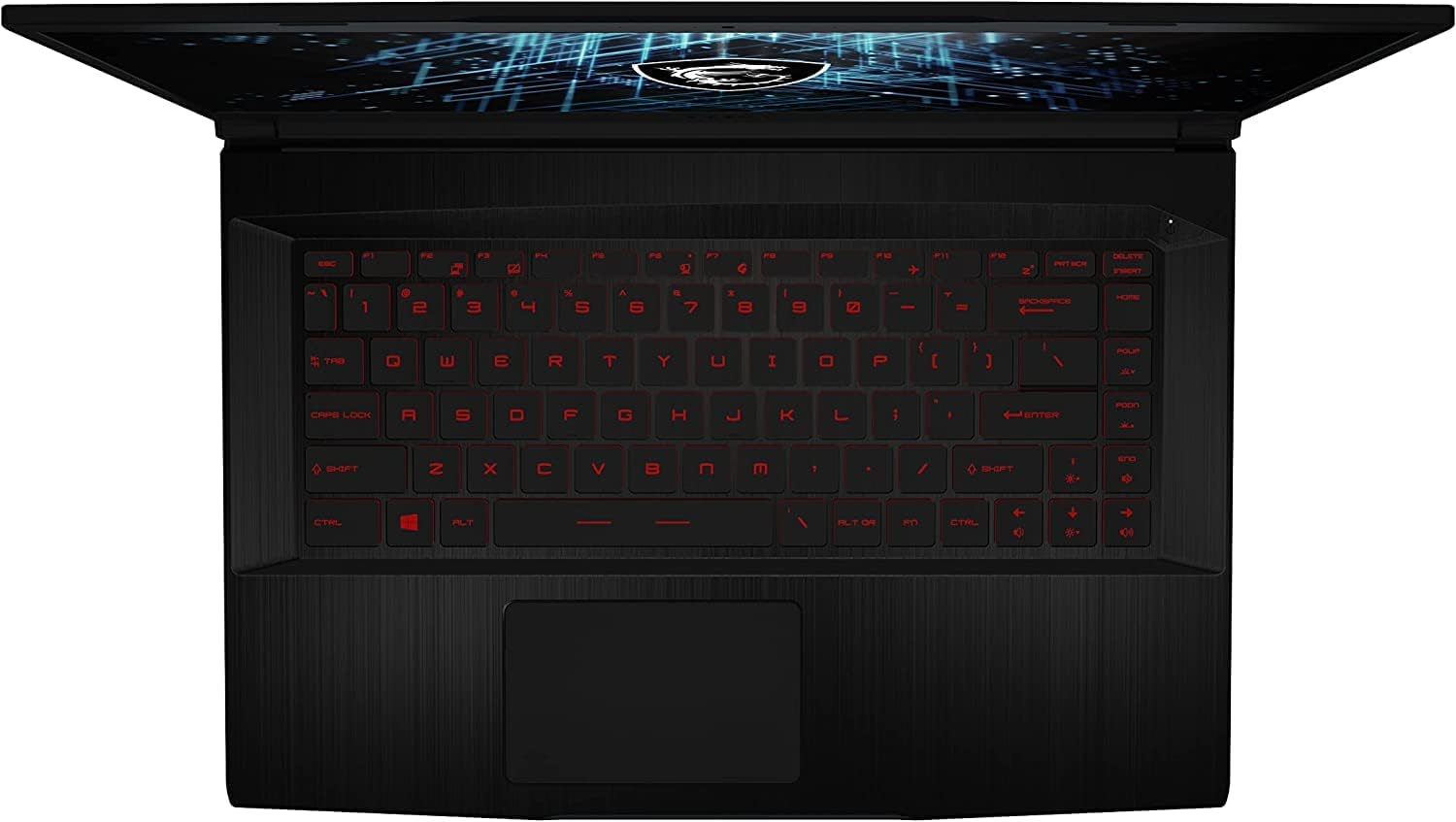 This image shows the MSI GV15 gaming laptop.