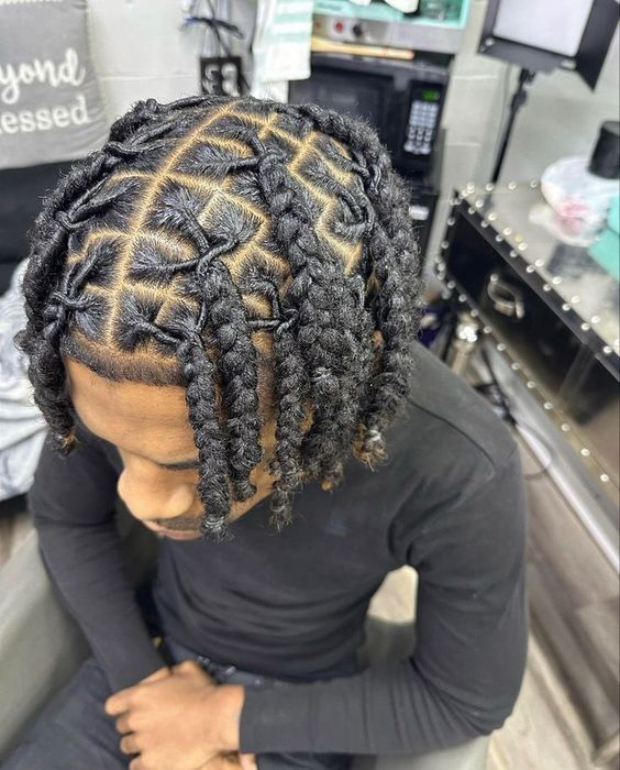 PIcture of a guy rocking the three strand twist