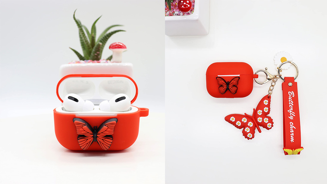 butterfly airpod case red sustainable giveaway items