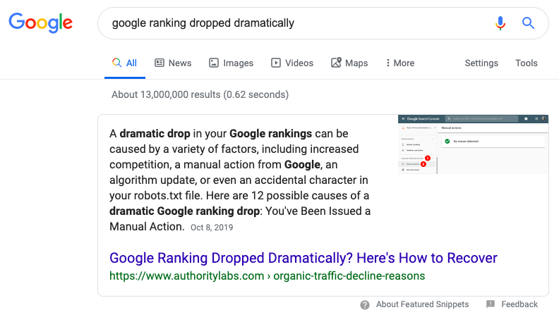 paragraph featured snippet example