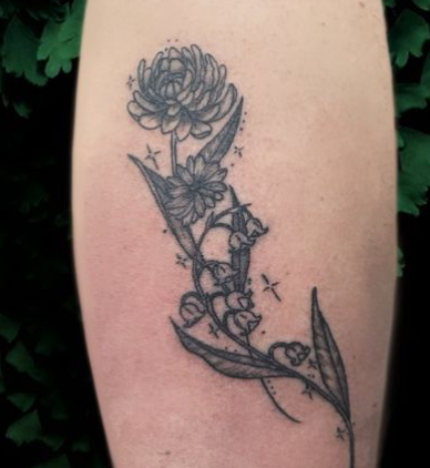 Chrysanthemum Lily Of The Valley Tattoo
