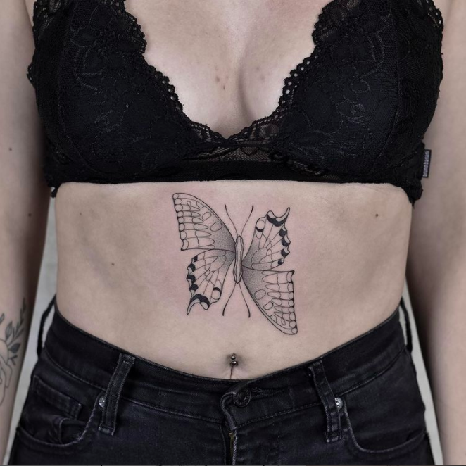 Bent Butterfly Tattoo