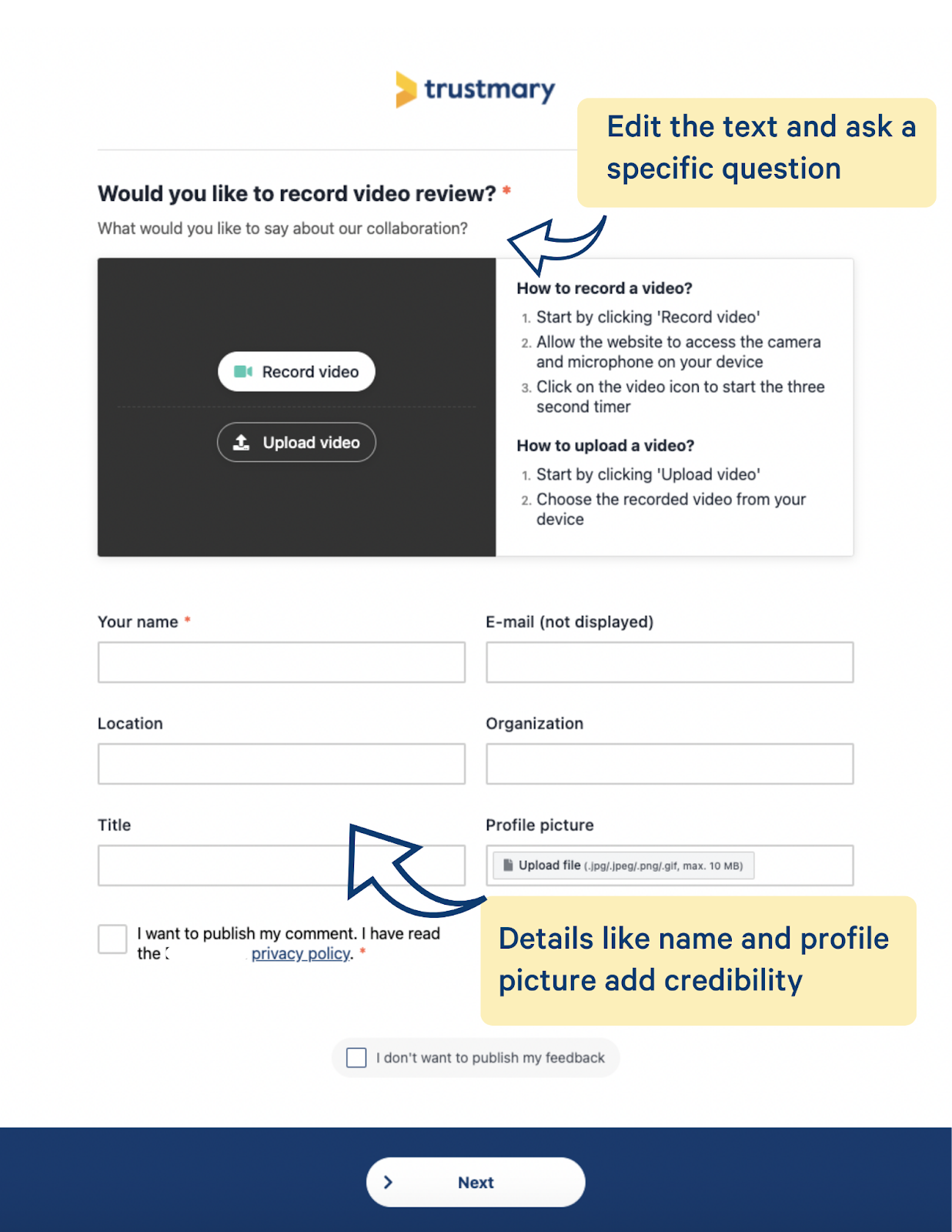 video review form