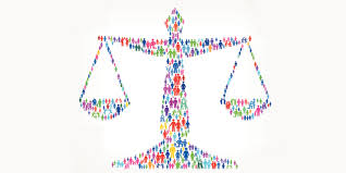 scales of justice  made of clipart people