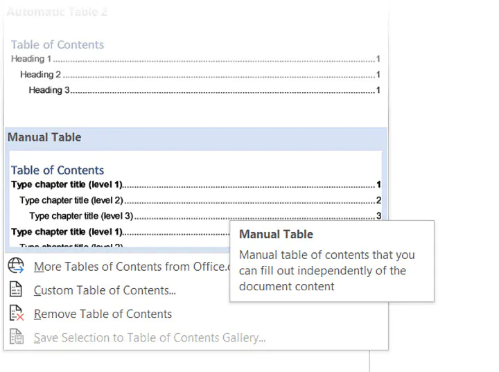 How to Create Table of Contents in Word