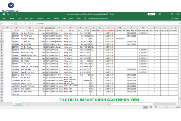 Thế nào là một file quản lý nhân sự bằng Excel đầy đủ