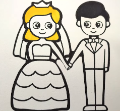 Let’s Color a Wedding Couple