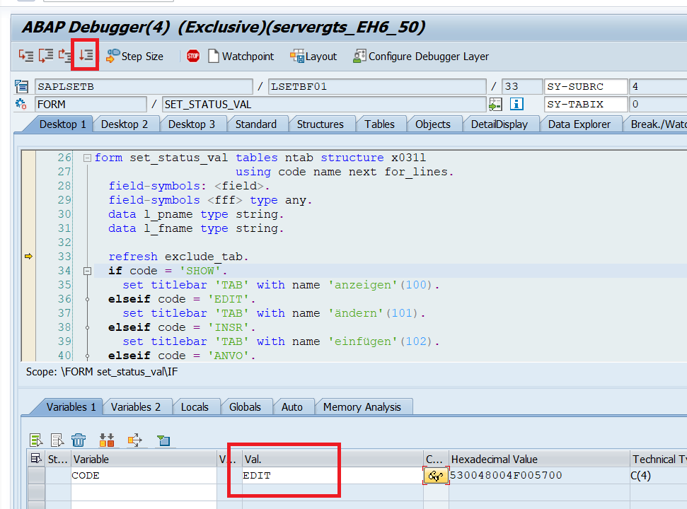 Edit SAP Table in Debug Mode Using SE16