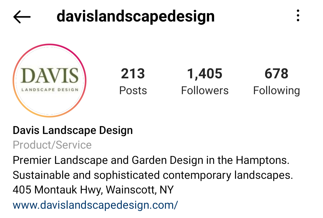 Landscape Architecture Firm Instagram Company Bio Example