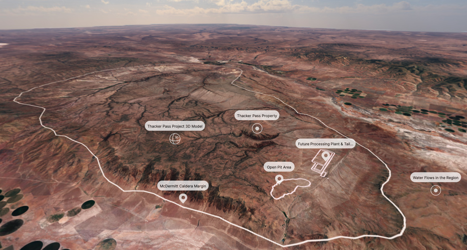A map of the upcoming Thacker Pass mine in northern Nevada. Image used courtesy of Lithium Americas