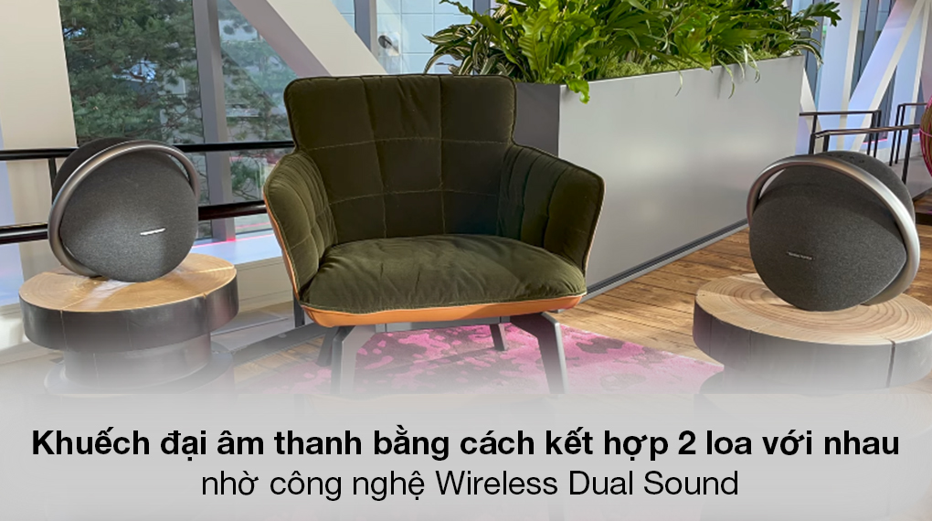 Loa Bluetooth Harman Kardon Onyx Studio 7 - Phối ghép 2 loa với nhau dễ dàng với công nghệ Wireless Dual Sound