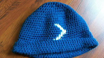 Häkelmütze in blau 