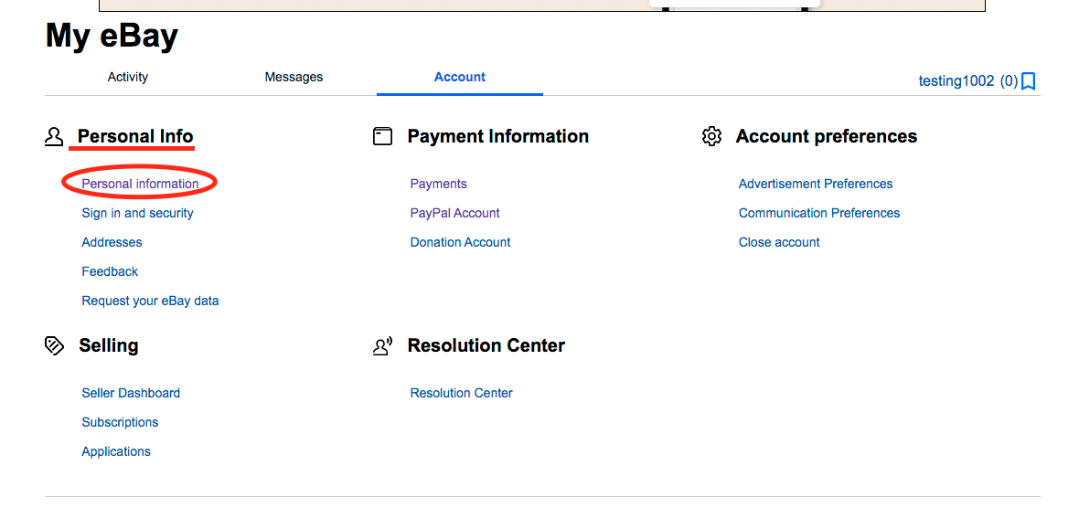 Creating your eBay Sellers Account