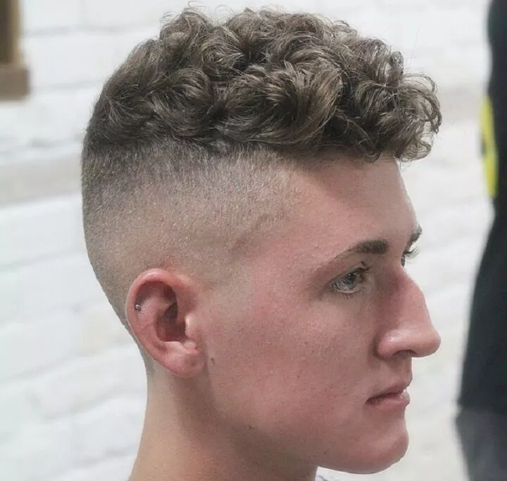 Man wearing broccoli fade haircut