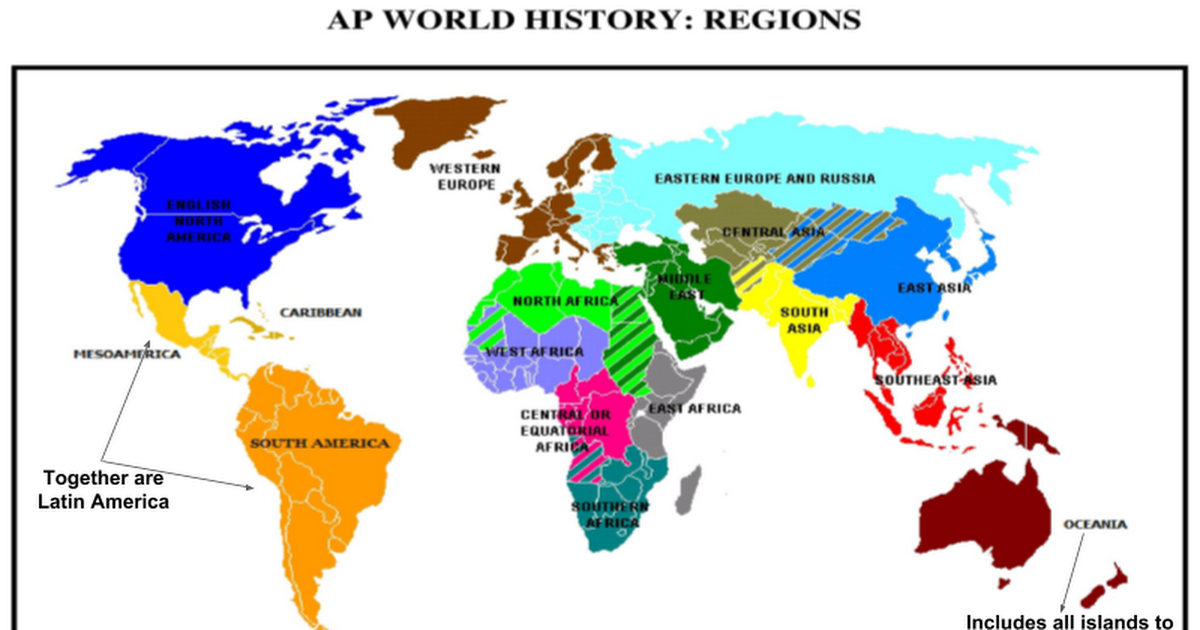 Ap World Regions Map And Time Periods Google Slides