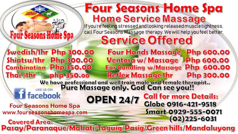 Home service massage in metro Manila 