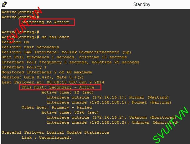 Configure Cisco ASA Active Standby failover (9)