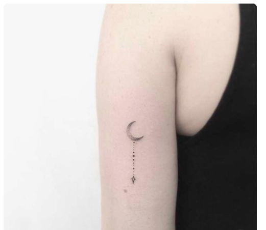 Half-moon minimalistic tattoo | Small moon tattoos, Tattoos, Boho tattoos