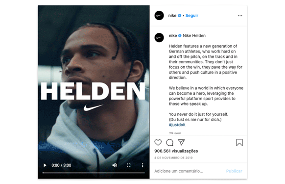 Análise de marketing e comunicação da marca Nike no Instagram