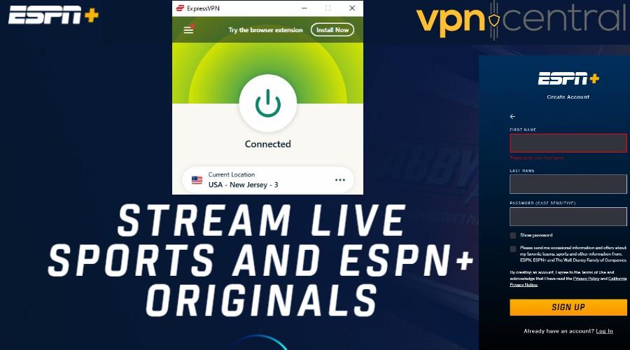 Stream ESPN+ with ExpressVPN