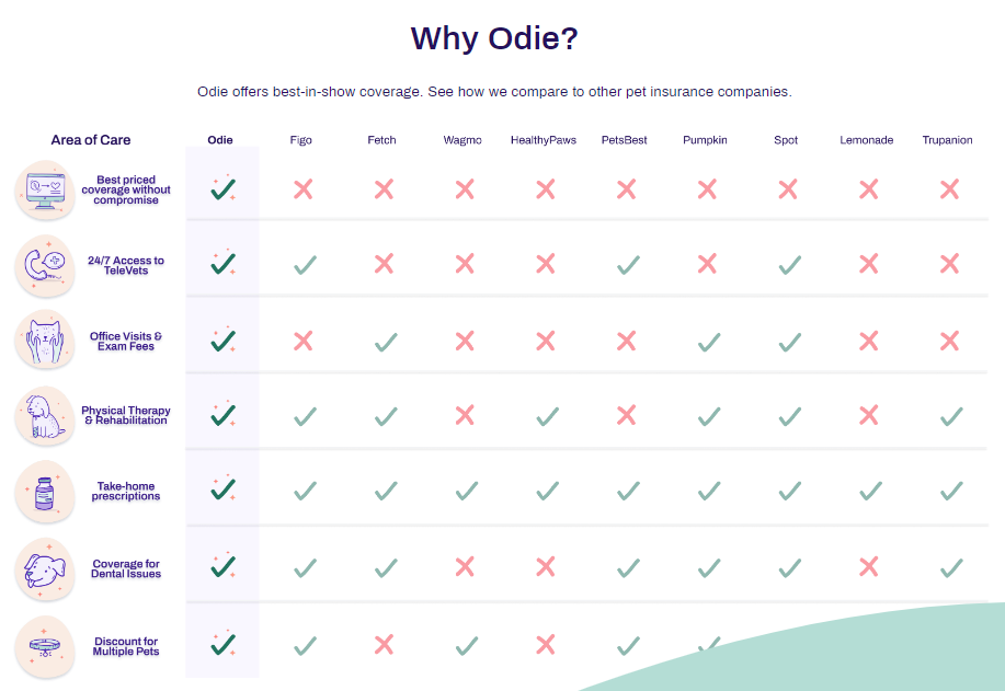 Odie offers affordable pet health insurance plans, as well as a wellness plan add-on to help with preventative care. 