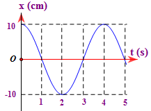 Đồ thị dưới đây biểu diễn x = Acos(ωt + φ). Phương trình vận tốc dao động là
