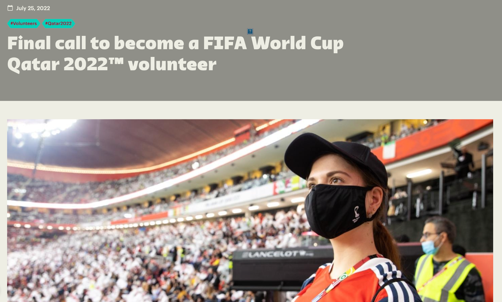 How to become a Fifa World Cup Qatar 2022 Volunteer.