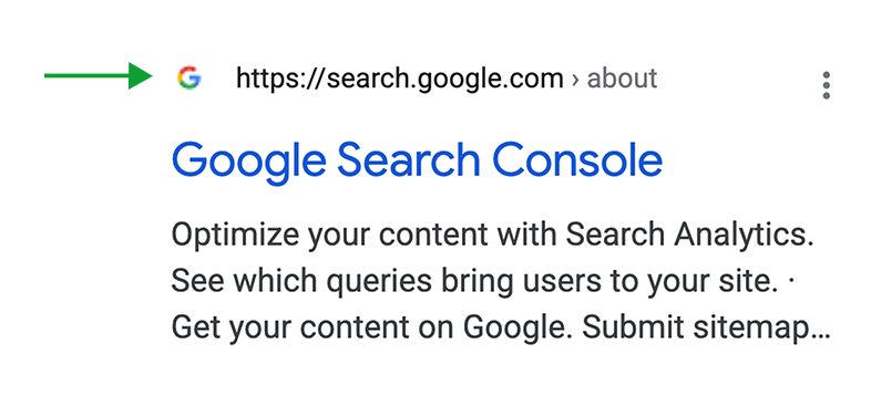 screenshot of google search page for google search console