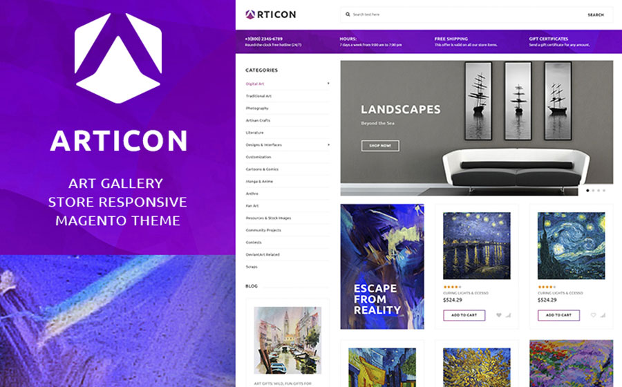 Articon - Tema Magento de la tienda de galería de arte