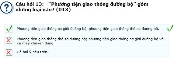 Câu 13 - câu hỏi khó thi lý thuyết bằng lái ô tô