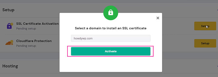 Setup Hosting Account on Hostinger Install SSL certificate