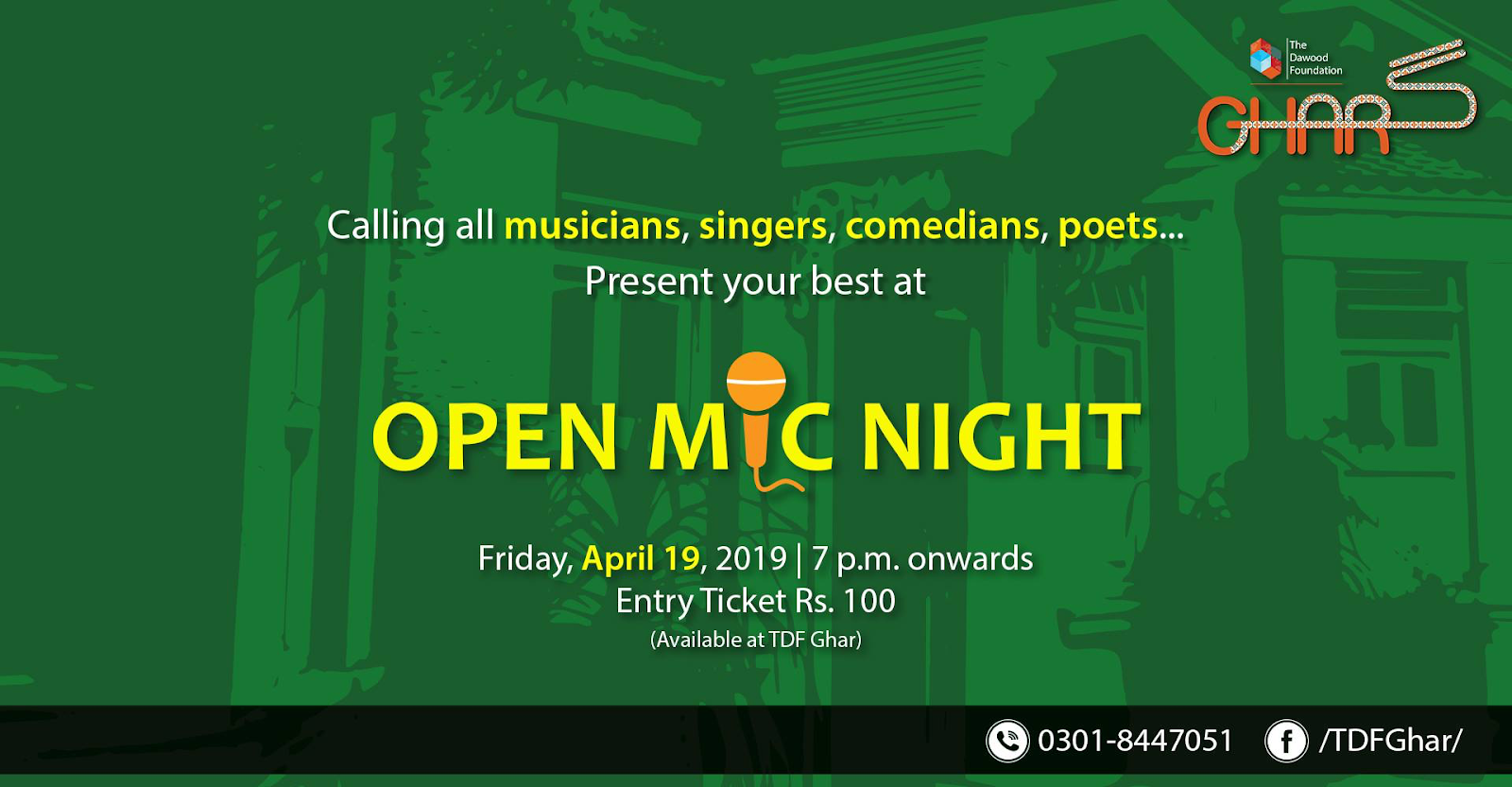 TDF Ghar open mic night April 2019