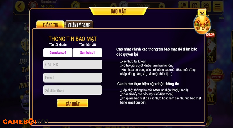 bảo mật tại vinplay