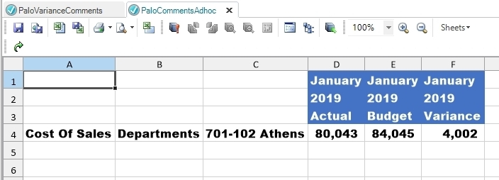  We end up with an adhoc sheet that has the members we want and the formatting we want. There are probably several other ways of doing this but I chose the aforementioned methodology in this case.

That concludes this three part series. From entering the comments, to viewing all comments on a single sheet, to doing analysis on a line. Dodeca Does It!