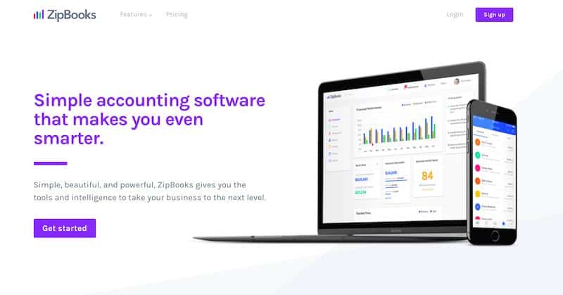 ZipBooks Mejor software de contabilidad 