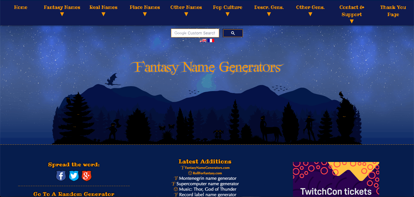Generadores de nombres de fantasía