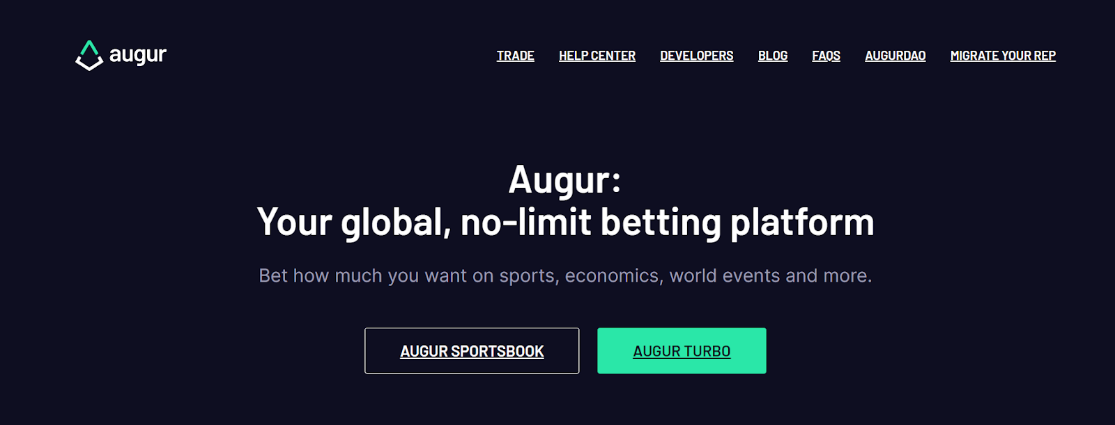 Augur website screenshot